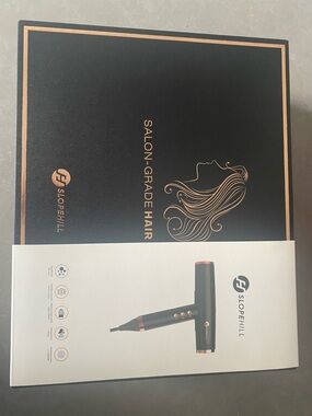 SLOPEHILL Salon-Grade Hair Dryer Box - Black with Rose Gold Accents